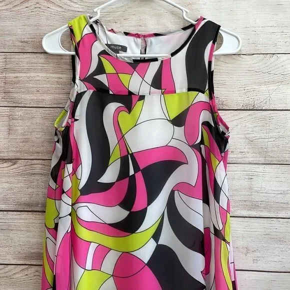 MUSE DRESS IN ABSTRACT PRINT - Picture 2 of 8